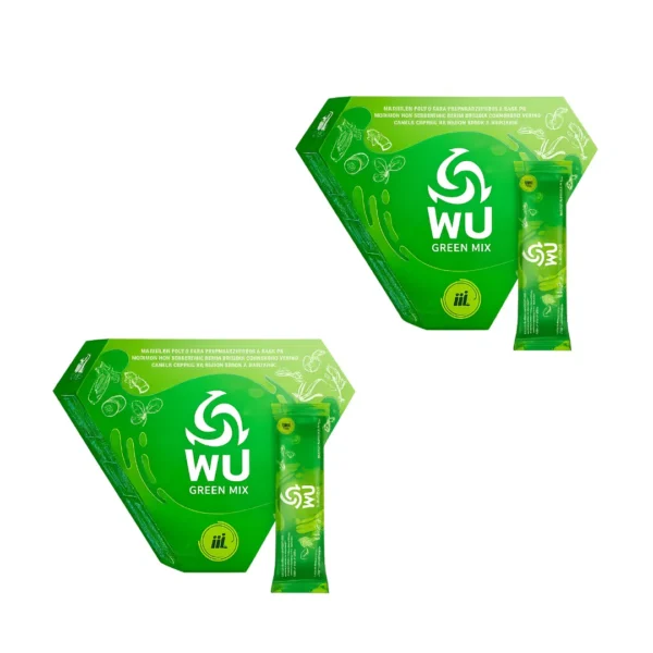 Tratamiento Alcalino 60 días WU Green Mix tratamiento para alcalinizar el cuerpo naturalmente pack 2 cajas WU Green Mix sticks