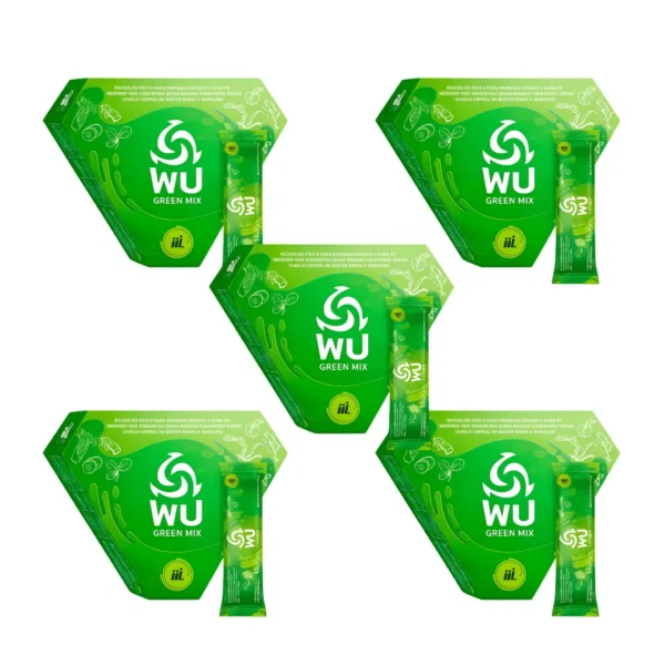Distribución Mayorista WU Green Mix Jugo Verde proveedor de jugo verde en polvo al por mayor pack 5 cajas WU Green Mix para negocios