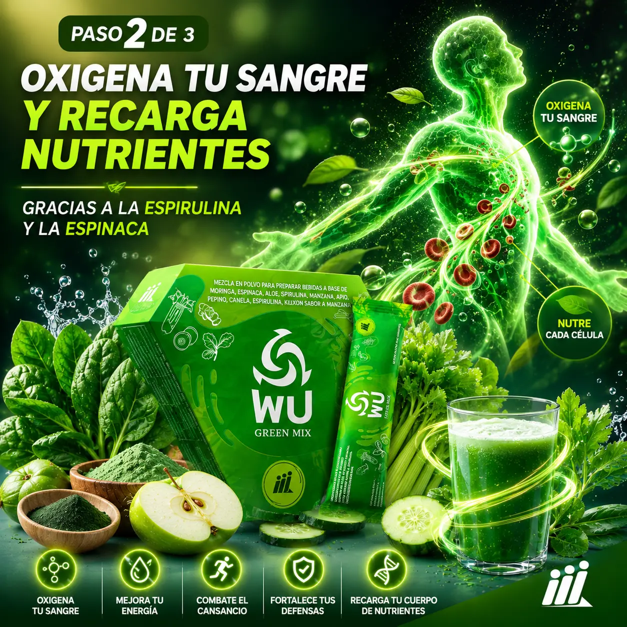 Oxigenación y recarga de nutrientes con WU! Green Mix
